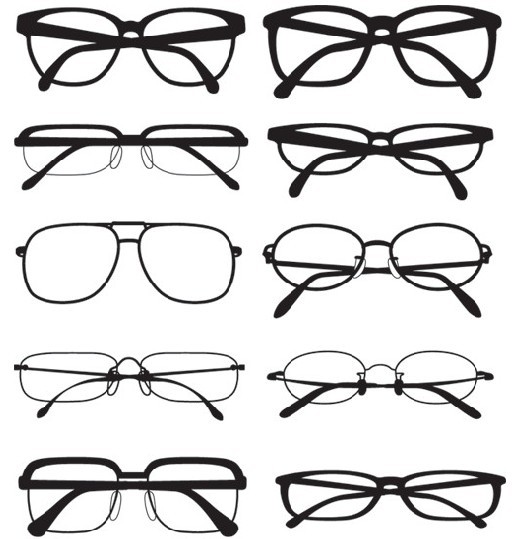 多种矢量眼镜样式,镜框样式